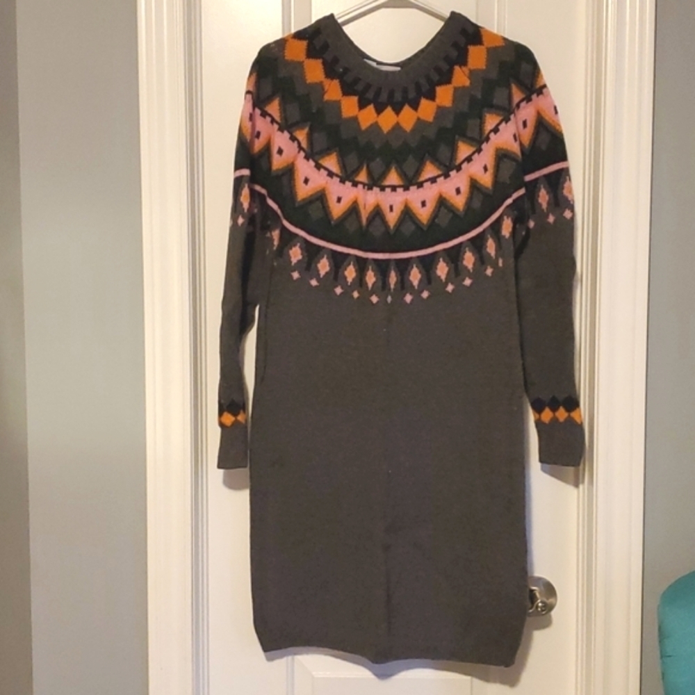 Noisy May Sweater dress -Grey -Beautiful Fair aisle pattern NWOT -Sz M​​​​​ - Picture 6 of 10
